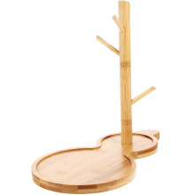 Smyckesnyckelhållare Bambu Dekorativ Organizer Halsband Ficklampa Trä Serveringsfat Bricka Man