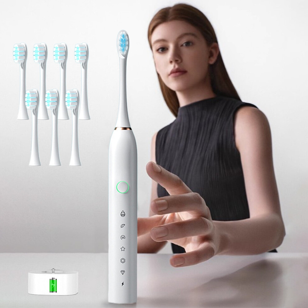 VALSEEL Electric Toothbrush with 8 Brush Heads and 6 Speeds