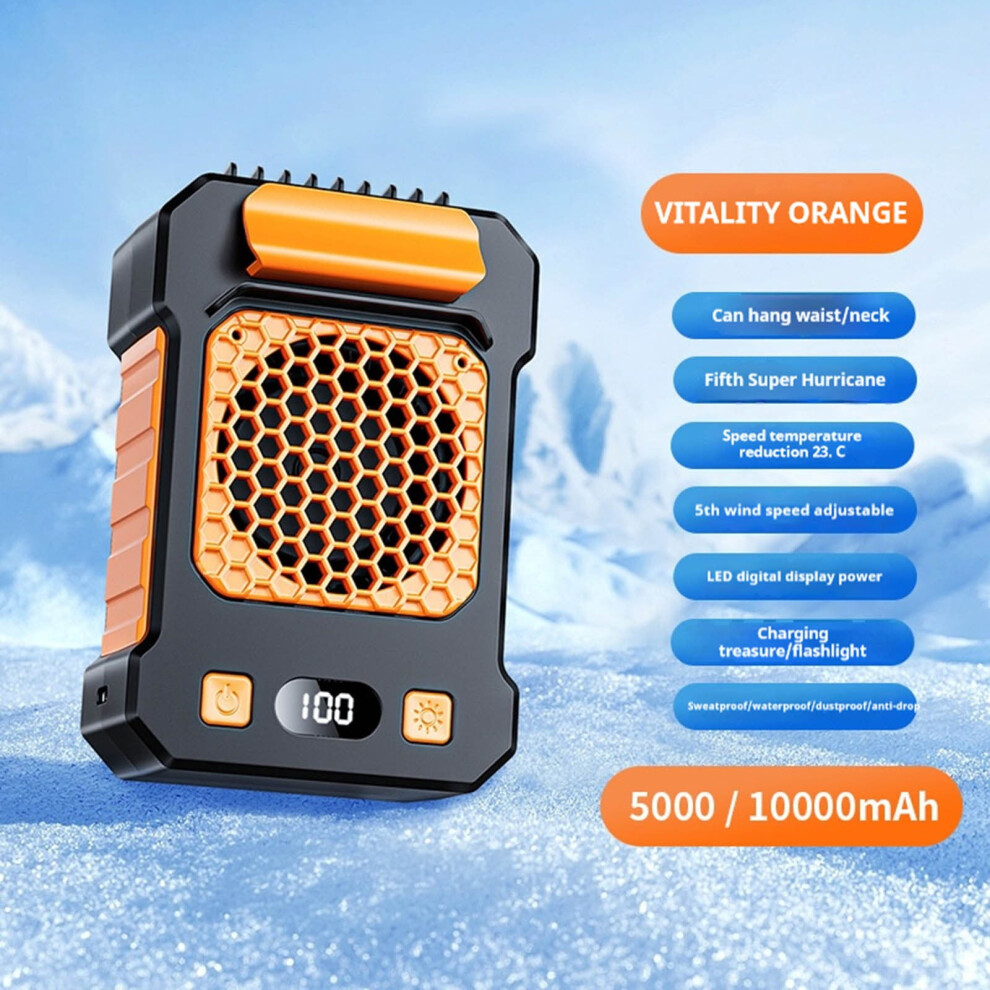 Portable Neck Fan With Waist Clip 5000Mah 5-Speed 908436295031