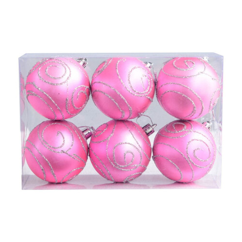 Christmas Ball Decorations Matte Gold Plastic 6pcs 6cm 1