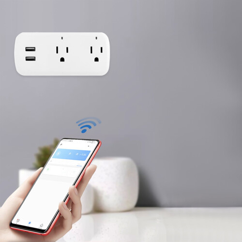 Wireless Remote Control Smart Plug White 2-Outlet 16A 1