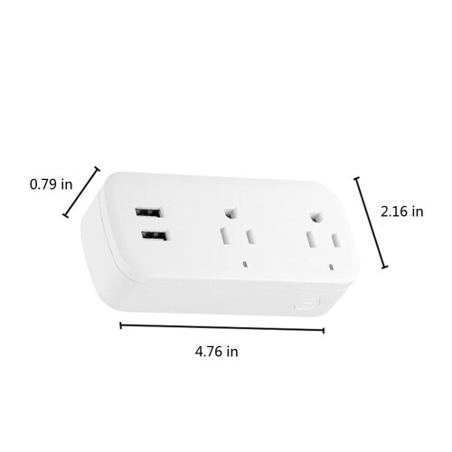 Wireless Remote Control Smart Plug White 2-Outlet 16A 2