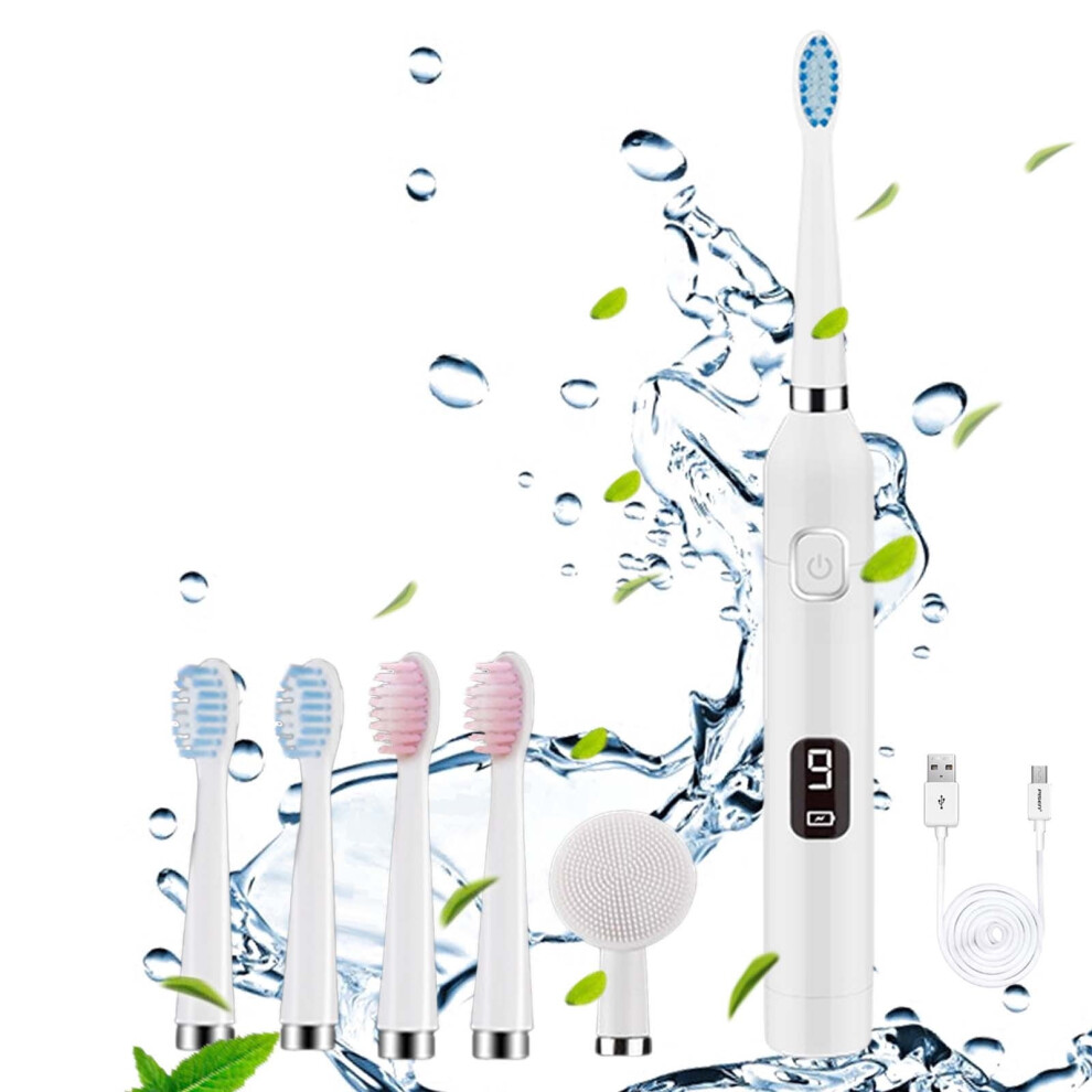 VALSEEL Electric Toothbrush with 5 Brush Heads and 9