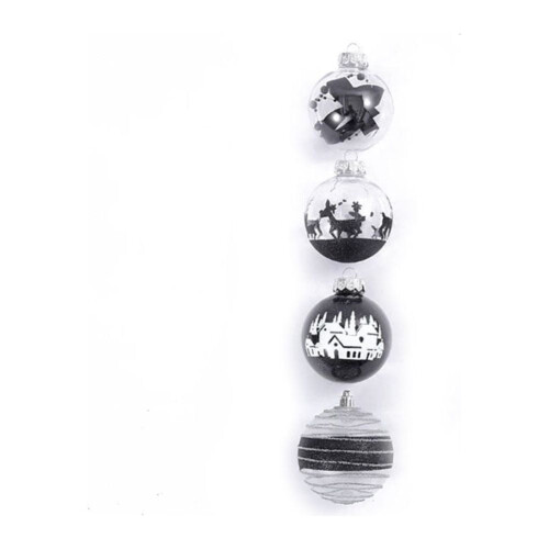 Christmas Tree Balls Black Shatterproof 24 pcs 1