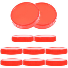 Couvercles réutilisables pour bouteilles Mason, bocaux à large ouverture, récipients de rangement en plastique et verre, rouge, lot de 10