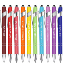 VALSEEL Lot de 10 stylos à bille anti-stress amusants, stylos capacitifs en métal, 10 ml, fournitures scolaires et de bureau