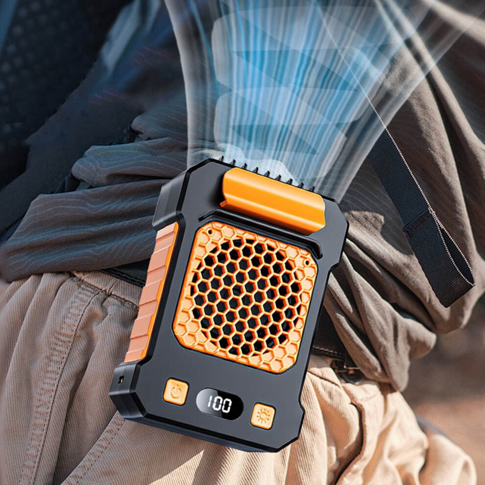 Portable Neck Fan With Waist Clip 5000Mah 5-Speed 908436299466