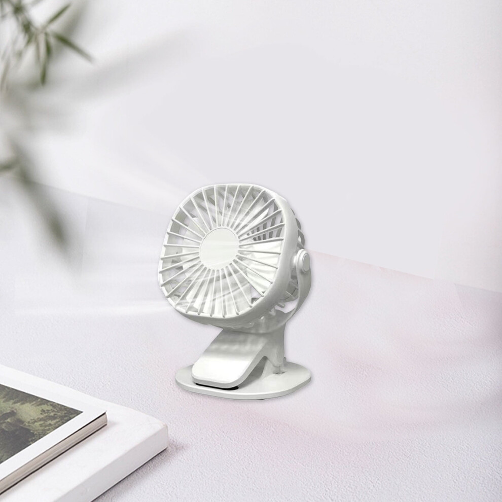 Usb Clip Fan Portable Mini Desk Fan 3 Speeds 1200Mah 908436299855