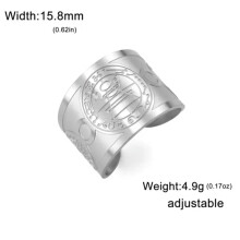 Bague ajustable RSAMD en acier inoxydable, motif Salomon corrodé, bijou cadeau - Acier - Ajustable