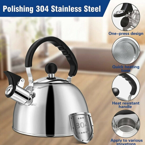 Stainless Steel Whistling Tea Kettle 2 Liter 1