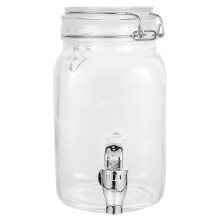 Distributeur de boissons en verre hermétique avec robinet, 1 pièce, pour la cuisine ou la maison.