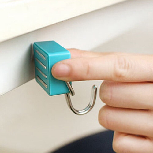 Magnetic Hook Coat Hanger Shelf Blue 2