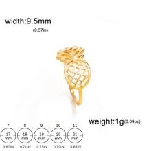Bague ananas en acier inoxydable pour femme - Or - 1