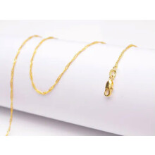 Colier cu lanț cu valuri de apă, placat cu aur de 18K, 40-76 cm