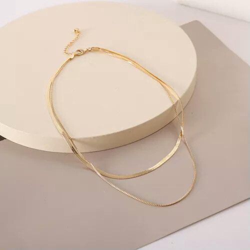 Collar de cadena de serpiente para mujer, gargantilla sencilla A12