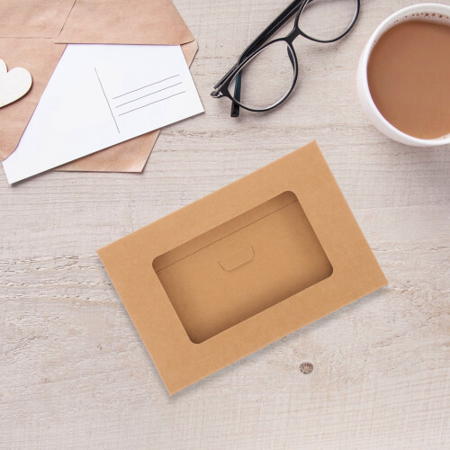 Eease white cash envelopes with kraft box and window 10 pcs 1