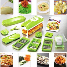 Razatoare Verde Multifunctional 10-Piece Vegetable Slicer As Seen On TV Green Mandoline Cutter for Fruits & Veggies