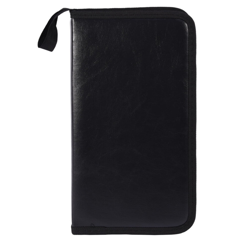 Estuche De Almacenamiento Para Cd De Cuero Pu Negro 80 971050859095