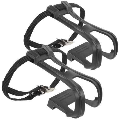 Bike Pedals with Toe Clips 1 Pair 2