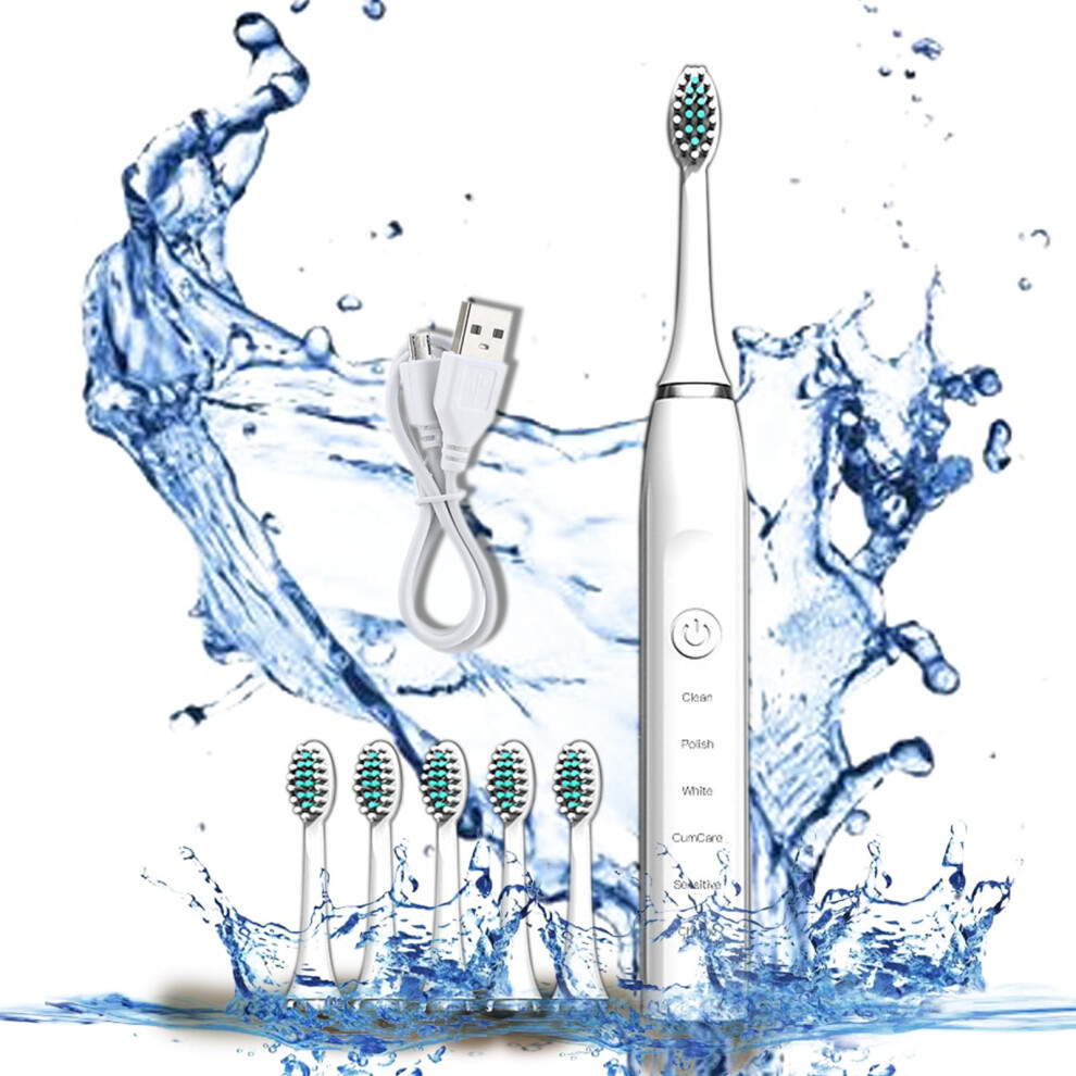 lulshou Electric Toothbrush with 8 Brush Heads, 5 Modes,
