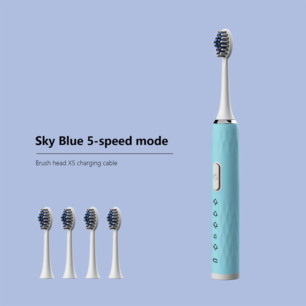 Ozmmyan Electric Toothbrush with 5 Brush Heads, IPX7, 5