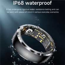 SY15 Ring with Heart Rate,Blood Oxygen,Sleep Monitoring Waterproof for Android & IOS Black Size 13