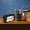 Transparent pencil bag for students, large capacity, black 3