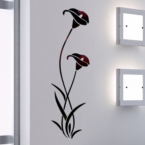 Διακόσμηση Σπιτιού XIUH 3D Diy Αυτοκόλλητο Τοίχου με Ακρυλικό Σχήμα Λουλουδιού 2