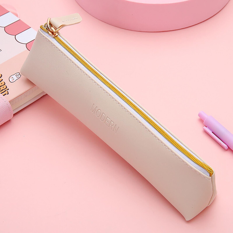 High-beauty pen bag beige super large capacity 1 piece
