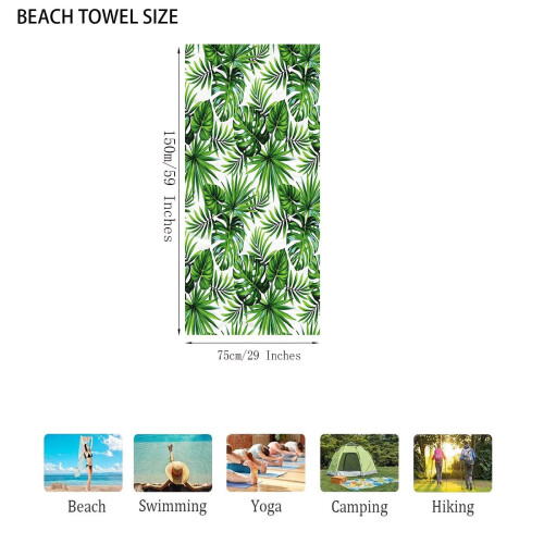 Serviette de plage en microfibre douce à séchage rapide 76 x 152 cm 2