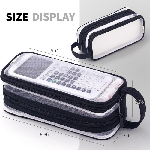 Pencil Case with 2 Compartments and Mesh Organizer 1