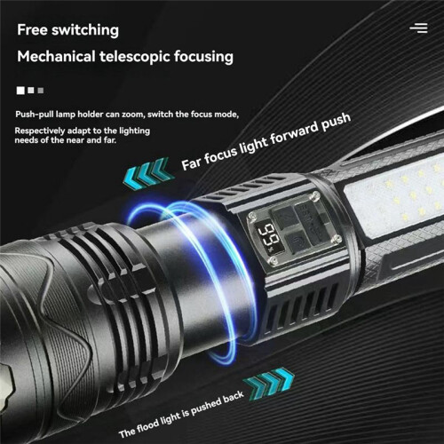 Outdoors Super Bright Flashlight Emergency Camping Hand Lamp Spotlight Focus Long Range Red and White Flashlight 1