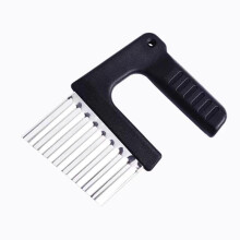 KUNSANM Stainless Steel Manual Slicer, Wavy Vegetable Cutter with Comfortable Handle, Easy Clean