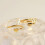 Herzring mit Initialen AZ, Edelstahl, Gold, Damen 5