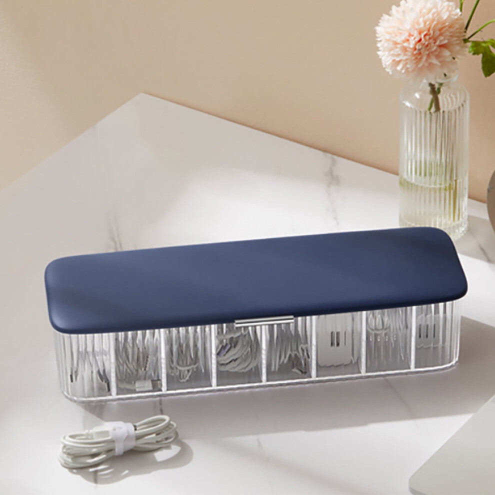 Transparent Cable Organizer Box With Lid 8-Compartment 971050874166