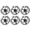 Linaichen sleigh bell ornament silver 50mm 6 pcs 7