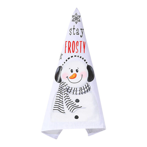 Toalha de mão de Natal com boneco de neve, macia e sem fiapos, 40 x 68 cm (16 x 27 polegadas) 1