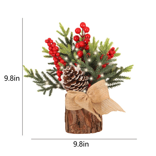 Small artificial Christmas tree with 20 LED lights and 2