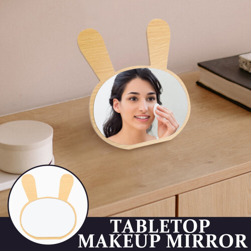 Desktop Mirror Wooden Vanity Makeup Mirror 3 Pack 1