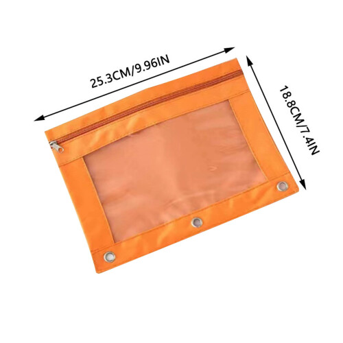 Trousse à crayons PGYONG orange transparente à fermeture éclair 1