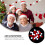 Kerstslinger van viltballen, wit en rood, 2 meter 5