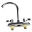 Brass kitchen faucet double hole rotary hot cold 3
