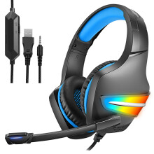 EQWLJWE J6 gaming headset with RGB lighting and heavy bass