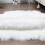 White sheepskin rug artificial wool square fluffy 4