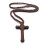 Colier cruce catolică cu mărgele de lemn și crucifix 7