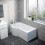 NES Home Nes Home P Shaped Left Hand 1500mm Curved Shower Bath Acrylic 4