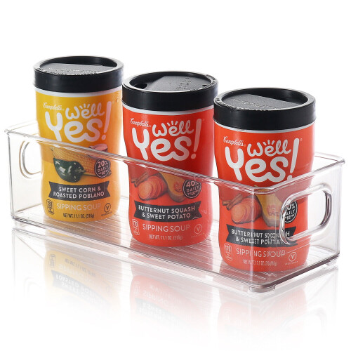 Clear storage bins with handles 6-pack