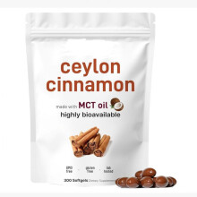 (300 capsules) Ceylon Cinnamon Soft Capsules 600mg, Pure Extract, Blood Sugar Support, Natural Supplement, 60 Count
