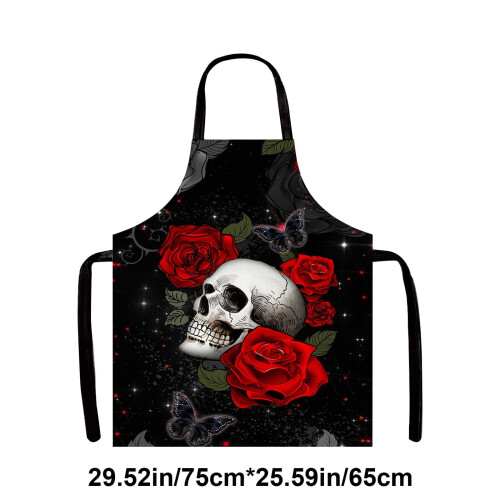 Halloween forklæde kranie design unisex 1 stk. 2