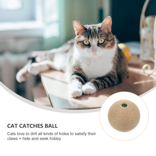 Tapis à griffer pour chat avec poteau vertical en forme de boule 1